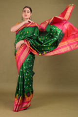 Green Handloom Silk Saree2714 video